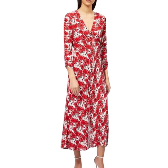 RIXO London Katie Diana Floral Midi Dress Medium - Picture 1 of 8
